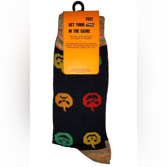 Into Socks Halloween Crew Socks 1 Pair Men's 7-12 Black Orange w Jack O'lantern - Picture 3 of 7